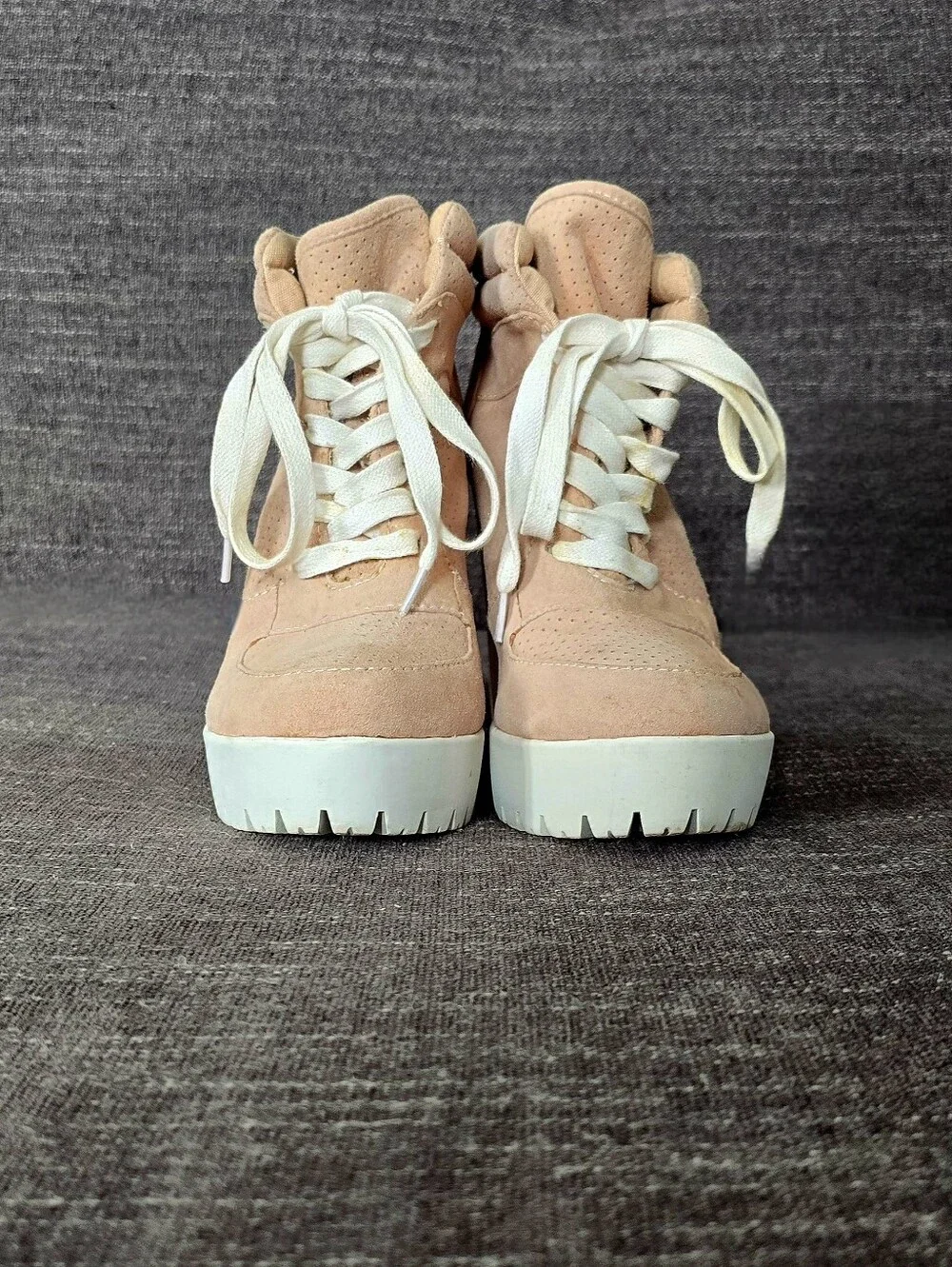 ALDO Nemyra Chunky Heeled Suede Leather Platform Tan Shoes - Size 9